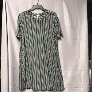 Stripped blue pink dress